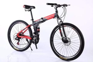 Black red VLRA foldable mountain bike 26 inch durable sports bicycle
