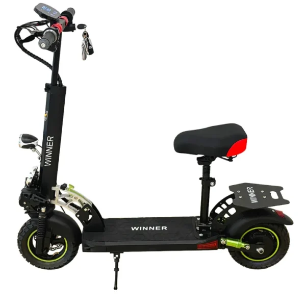 VLRA C6 electric scooter with powerful motor, comfortable seat, wide deck, LED headlight, and sleek black commuter design