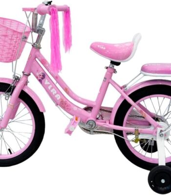 VLRA 16-Inch Pink Kids Bicycle with Front Basket and Training Wheels for Girls in UAE